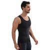 Henicepte Men Slimming Tummy Control Chest Compression Hide Gynecomastia Undershirt Shapewear Black