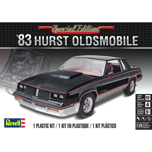 Revell 85-4317 '83 Hurst Oldsmobile Model Car Kit 1:25 Scale 94-Piece Skill Level 4 Plastic Model Building Kit. Black