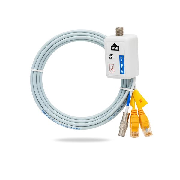 DragonSat Virgin Media Original Quick Start Splitter for Broadband & TV – Includes 2 Ethernet Cables