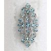 Faship Gorgeous Aqua Blue Rhinestone Crystal Floral Hair Barrette Clip