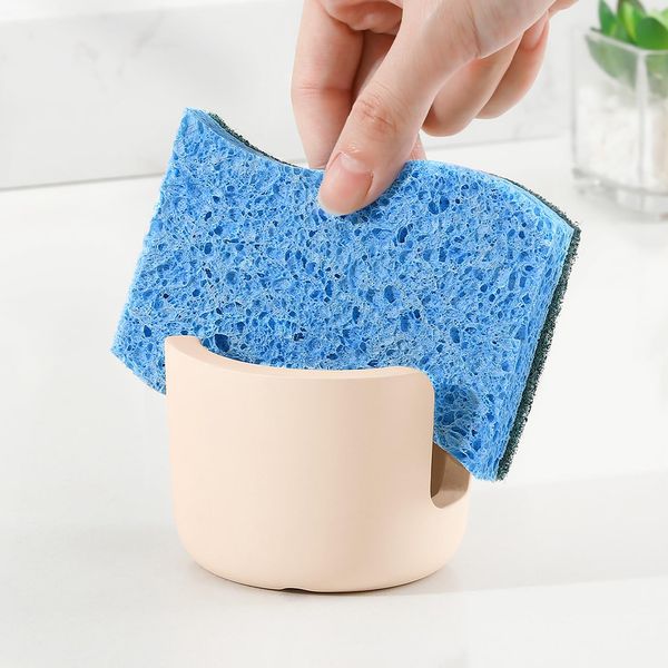 Luxspire Kieselgur Schwammhalter Küche, Schnell Trocknend Spülschwammhalter, Wasserabsorbierend Sponge Holder Schwammablage Küche Spülschwamm Ablage für Küchenspüle, Beige, Klein