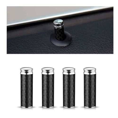 Rsept 4 Pieces Carbon Fiber Car Door Lock Knobs,Car Door Lock Knobs Pin Cover,Universal Door Lock Knob Pull Pins Car Interior Accessories,Pin Truck Door Locks Inner Lock Knob Pull Pins