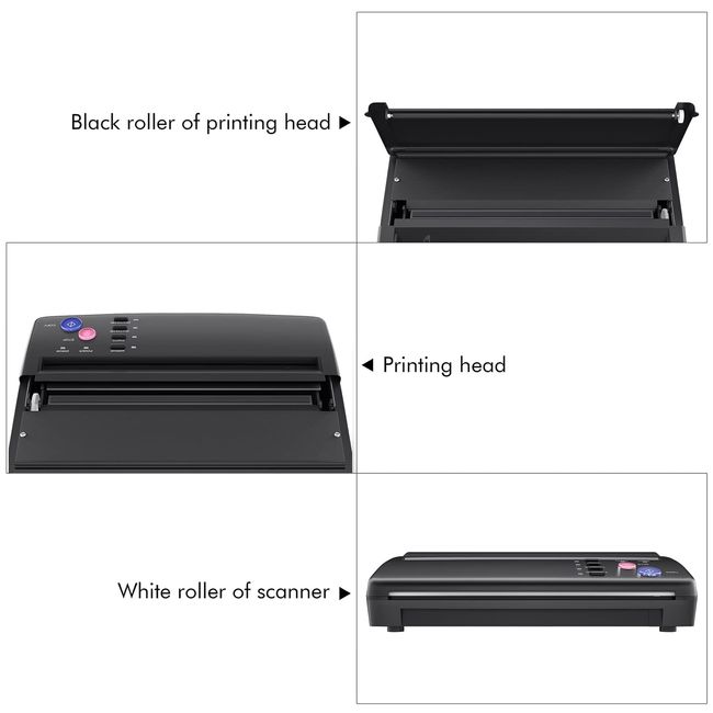 TATELF Tattoo Stencil Machine Thermal Copier Tattoo Stencil Printer with  20pcs Transfer Paper for tattooing Artists (Black)