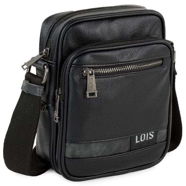 Lois - Man Bag - Men's Shoulder Bags - Man Bags for Men Crossbody Bag in Waterproof Material - Man Bags for Men Shoulder for Men with Adjustable Strap - Small Bag for Men. Mens Bags Shoulder 31, Black