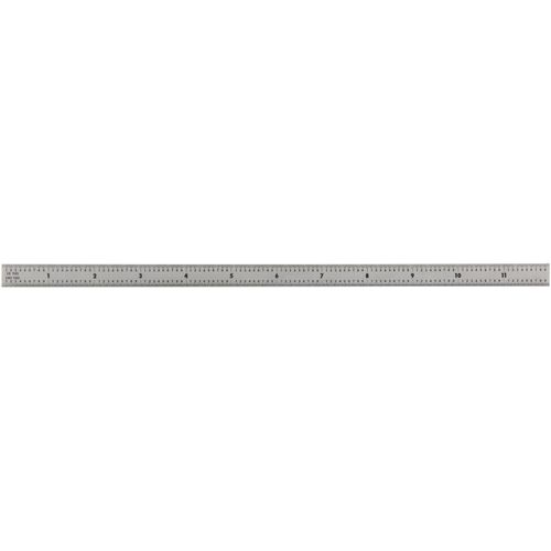 Mitutoyo 182-222, Steel Rule, 12" (16R), (1/32, 1/64, 1/50, 1/100"), 1/64" Thick X 1/2" Wide, Satin Chrome Finish Tempered Stainless Steel