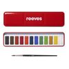 Reeves Water-Colour Paint Tin Set with Brush - 13-Piece