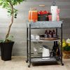 Daisy Galvanized Bar/Serving Cart 26¾" x 13¾" x 31"