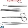 Medical Operating First Aid Nursing Kit Tweezers Iris Scissors Scalpel Handle