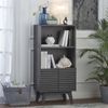 Modway Render  Mid-Century Modern Display Cabinet Bookshelf in Charcoal