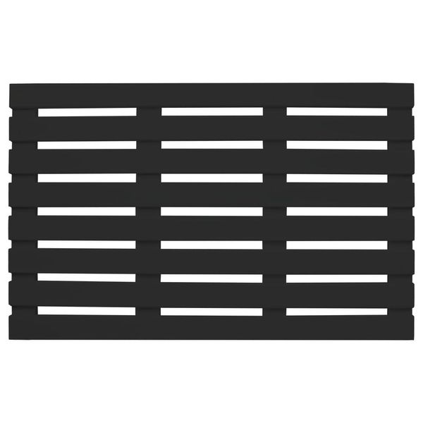 Unibos | Premium Rectangular Wooden Bath Mat | Non Slip – Non Slip Bath/Shower Mat – Easy Clean Non Slip Shower Mats– Comfortable for Feet – Draining Holes – Modern Design (BLACK)