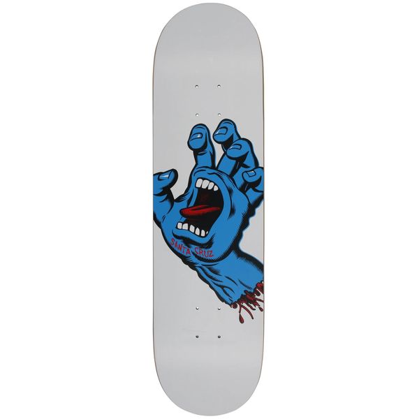 SANTA CRUZ 8.25" x 31.8" Skateboard Deck - Screaming Hand, White