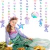 RVLZKCPG 6 Pcs Mermaid Party Decorations, Holographic Under the Sea Party Decorations, Mermaid Birthday Decorations, Mermaid Garland Streamer for Party, Room, Baby Shower Decor