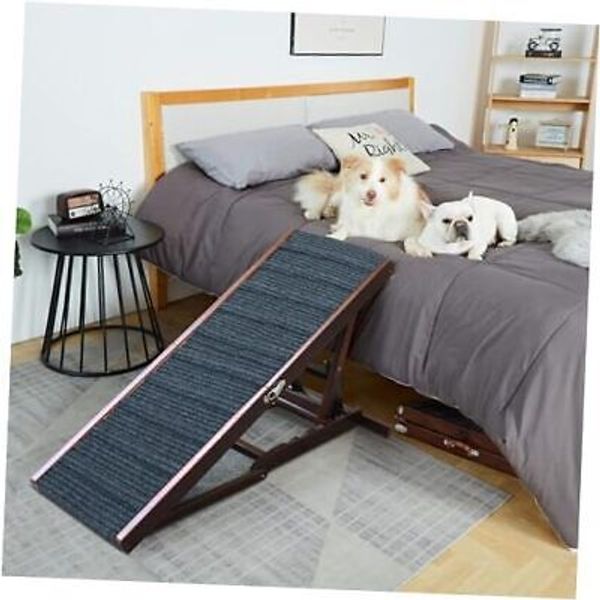 Dog Ramp for Bed, Adjustable Pet Ramp for Couch, 47.2" Length Dog Ramp for