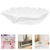 HOLIDYOYO White Ceramic Shell Soap Box with Self-Draining Design Multi-Functional Soap Dish for Bathroom and Kitchen Organization