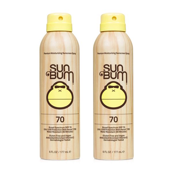 Sun Bum Sun Bum Original Spf 70 Sunscreen Spray Vegan and Reef Friendly (octinoxate & Oxybenzone Free) Broad Spectrum Moisturizing Uva/uvb Sunscreen With Vitamin E 2 Pack