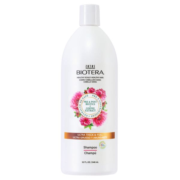 Biotera Ultra Thick & Full Volumizing Shampoo | Increases Volume to Fine, Limp Hair | Microbiome Friendly | Vegan & Cruelty Free | Paraben Free | Color-Safe | 32 Fl Oz