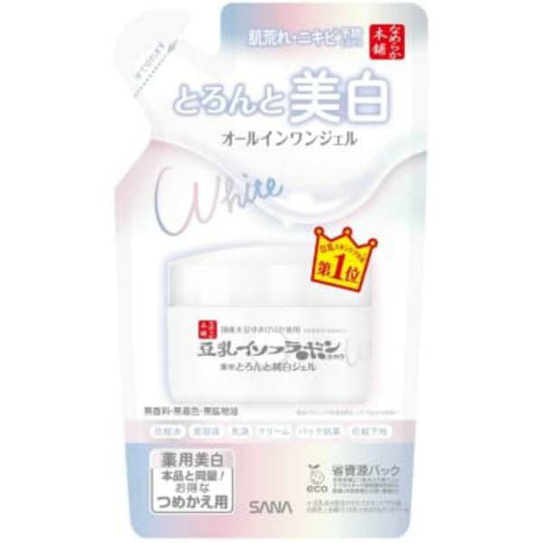 Sana Nameraka Honpo Thick and Thick Gel Medicinal Whitening N (Refill) Refill Tokiwa Yakuhin Kogyo Dryness Foam Cleanser Milk Whitening Gel Pack Cosmetics Affordable All-in-one Gel All-in-one Cosmetics Men Soy Milk Isoflavone Moisture Elasticity