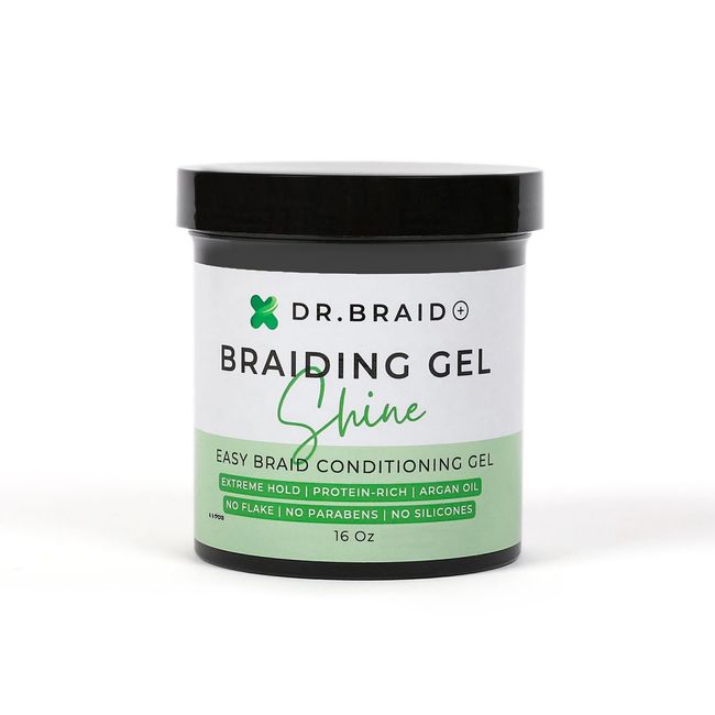 Dr.Braid Plus Extreme Hold | Conditioning Shine Braiding, Twisting, Styling Gel - 16 oz