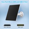 Solar Panel for Security Camera,5W Solar Panel USB C&Micro USB,Camera Solar Panel for Rechargeable Battery Security Camera,IP65 Waterproof Solar Panel for Camera with 360°Adjustable Mounting (2 Pack)
