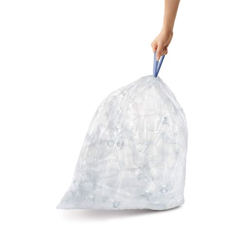 simplehuman Code F Custom Fit Drawstring Trash Bags in Dispenser Packs, 60 Count, 25-30 Liter / 6.6-8 Gallon, White