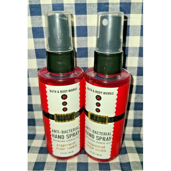 2-Pack Peppermint Sugar Cookie Anti-Bacterial Spray Sanitizer Bath & Body Works