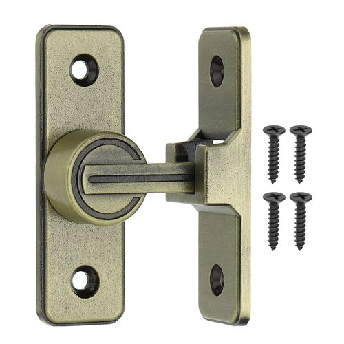 PATIKIL 90 Degree Barn Door Lock, Flip Latches Zinc Alloy Safety Sliding Door Bolt Latch Lock for Garden Garage Bathroom Gate, Gold