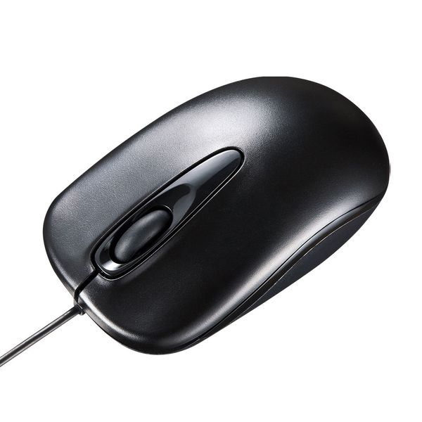Sanwa Supply MA-BL150BK Wired Blue LED Mouse 3 Button Medium Black