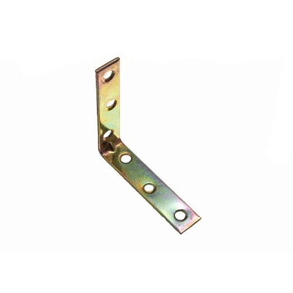 Corner Brace Angle Repair Bracket Yellow ZINC Plated Steel 75MM (Pack of 10)