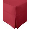 AmigoZone Extra Deep Non Iron Percale 180 Thread Count Fitted Valance Sheet Pleated (King, Red)