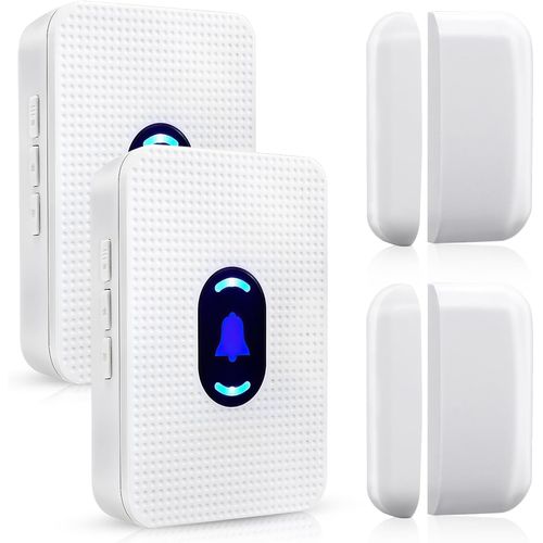 Door Chime, Daytech Wireless Door Sensor Chime 1000ft Range Door Entry Chime with 55 Chimes 5 Adjustable Volume Mute Mode LED Indicator Door Open Chime for Business/Home When Entering, Door Open Alert
