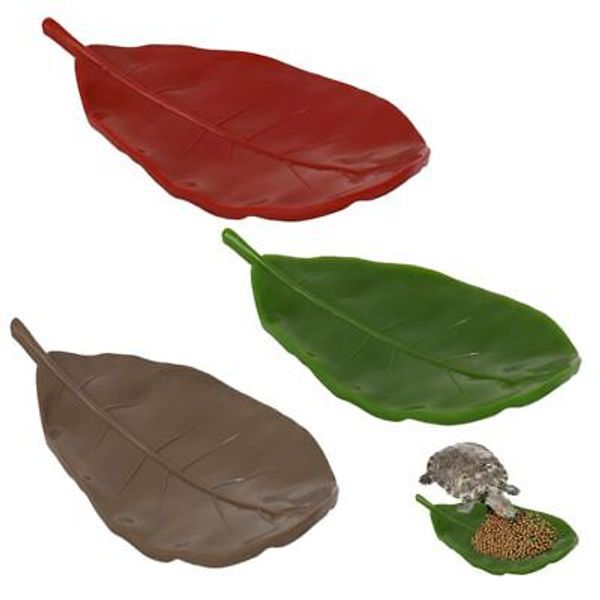 3 Pieces Leaf Reptile Food Water Bowl Plate Dish for Tortoise Corn green