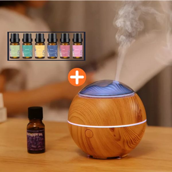 Hicom Mood Lamp Aroma Diffuser Humidifier Mini Humidifier, 1set, Lightwood