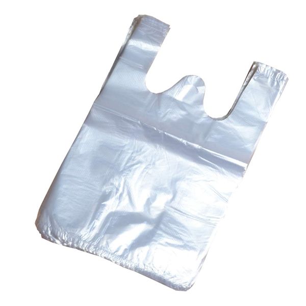 XUMIN 100pcs Reusable 18x26cm Clear Plastic Drawstring Closure Rectangular Food Storage Bags