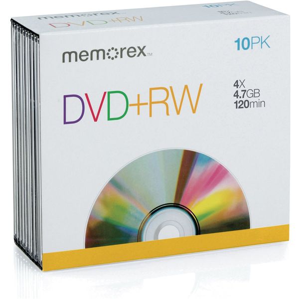 Memorex 864614-10C DVD+RW 4x 10 Pack Jewel Case