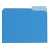 Universal UNV12301 1/3-Cut Assorted Tab Interior File Folders - Letter Size, Blue (100/Box)