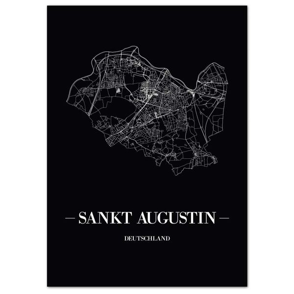 JUNIWORDS Saint Augustin Black City Poster, black