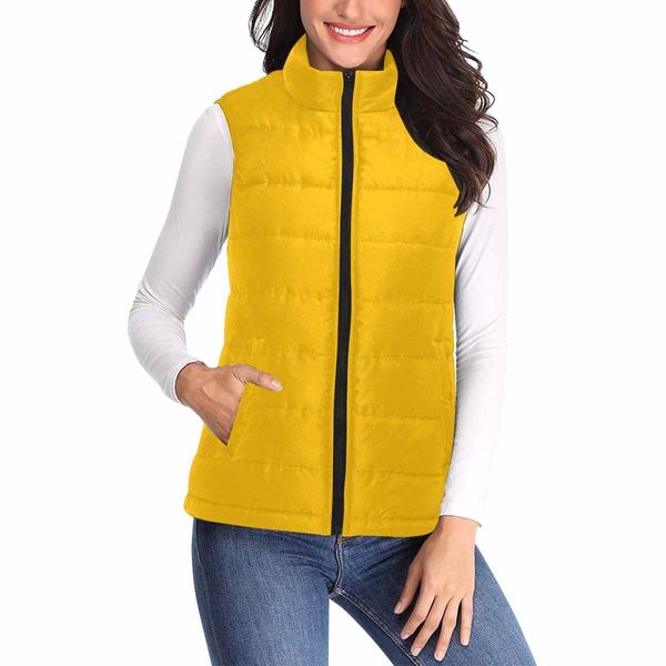 Womens Puffer Vest Jacket / Golden Yellow - S