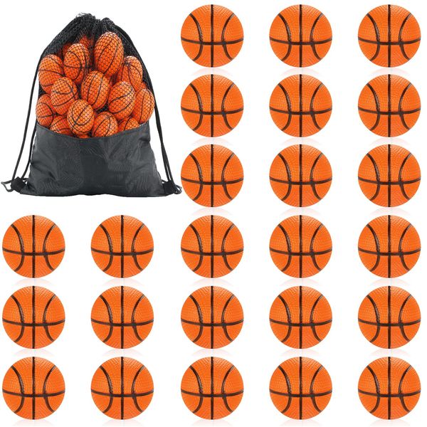 Erinnmy 24Pack Mini Basketball,Small Foam Basketball Stress Ball,Mini Sports Stress Balls,1.6 Inch Mini Basketballs for Kids,Mini Foam Sports Ball,Sports Theme Party Favors School Carnival Reward