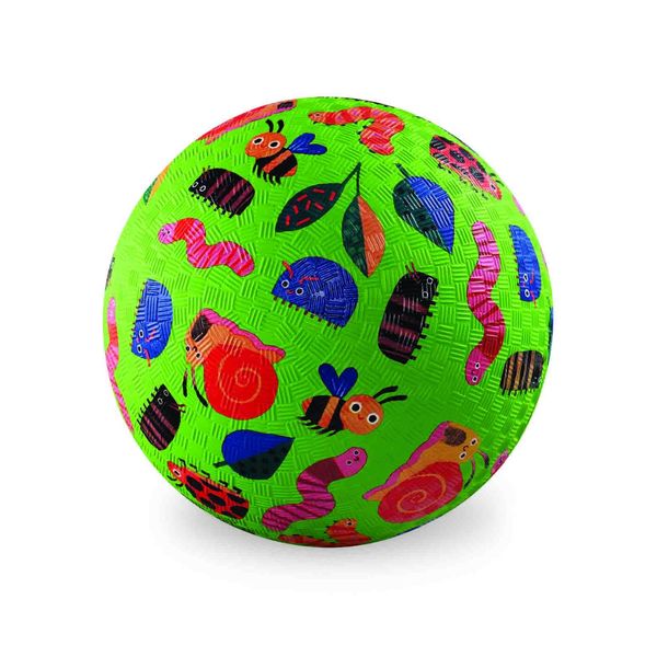 Crocodile Creek Playground Ball - Durable Rubber Ball for Kids Ages 3 and Up - Bouncy Inflatable Ball for Kickball, Indoor Games, and Outdoor Sports - PVC-Free - Garden Friends - 5-inch Diameter