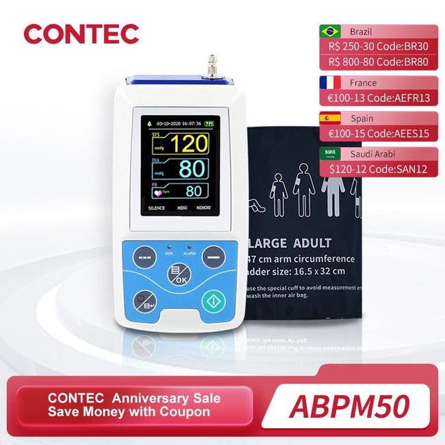 CONTEC FDA 24h Ambulatory Blood Pressure Monitor+PC Software NIBP