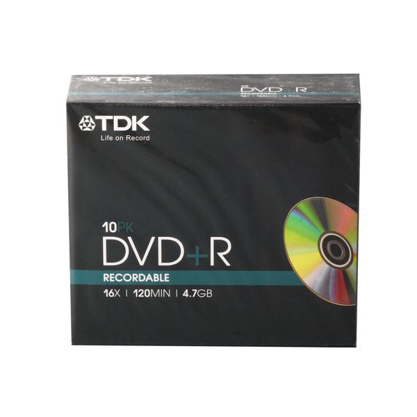 DVD+R 4.7GB/120Min/16x Slimcase 10 Disc