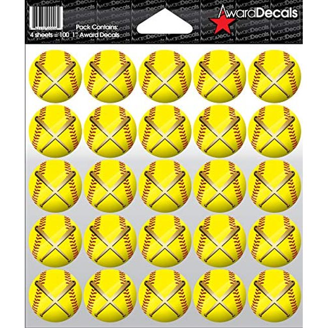 Award Decals Softball Helmet Award Decals (1", SBT-4)