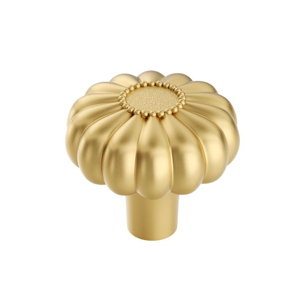 Haliwu 4 Pack Gold Cabinet Knobs Dresser Drawer Knobs Brushed Brass Kitchen Cabinet Pulls Decorative Drawer Handles for Cupboard