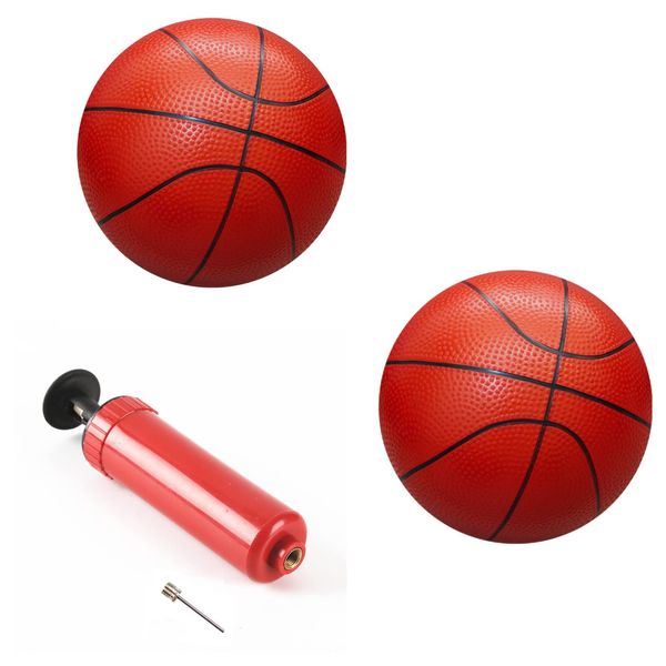 SPDTECH Sports Balls with Hand Pump for Kids and Toddlers 6-Inch Diameter Rubber Sport Ball Set Includes 2 Pack of Baseketballs for Fun Outdoors and Backyard