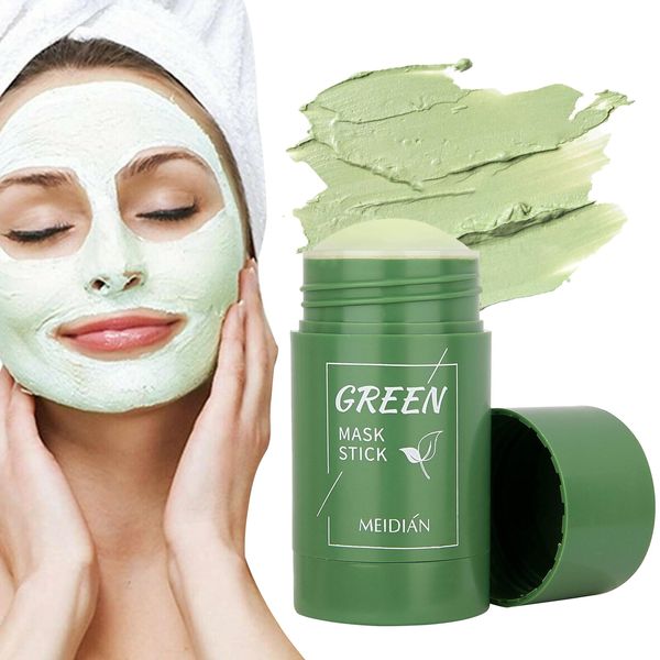 Green Mask Stick,Green Tea Mask Stick,Green Mask Clay Stick,Grüner Tee Cleansing Maske Stick,Blackhead Remover Poreless Gesichtsmaske,Moisturizer Oil Control Solid Maske,Deep Cleansing Smearing Mask