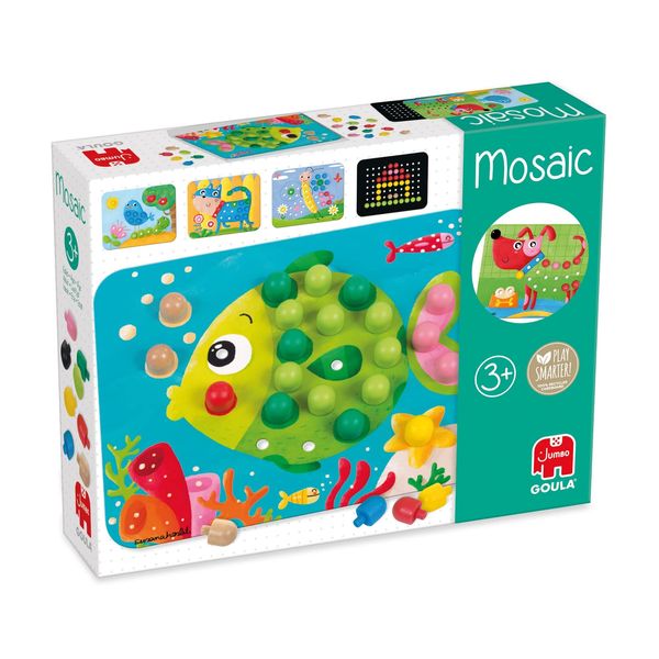 Jumbo Spiele GOULA Mosaic - Buntes Steckspiel aus Holz für Kinder ab 3 Jahren