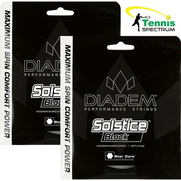 2 Sets Diadem Solstice Black 16L Gauge 1.25mm Tennis String