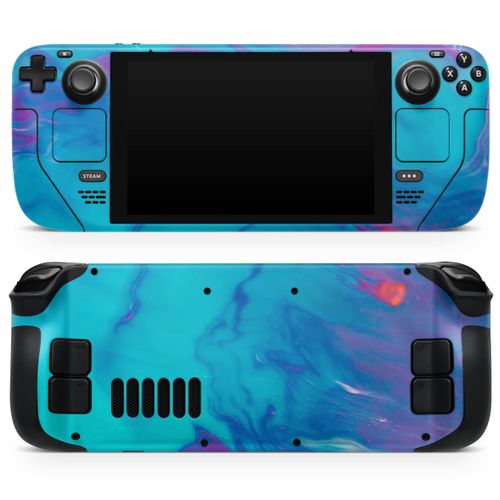 Design Skinz - Compatible with Steam Deck - Skin Decal Protective Scratch-Resistant Removable Vinyl Wrap Cover - Marbleized Ocean Blue