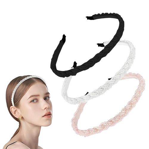 XUZOPIM Women's Braided Headband Pearl Headbands Costume Headband Hair Accessories for Oktoberfest Party Pack of 3