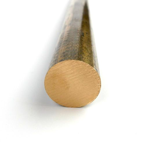 360 Brass Round Bar, Unpolished (Mill) Finish, Extruded, H02 Temper, ASTM B16, 0.5" Diameter, 12" Length, OnlineMetals